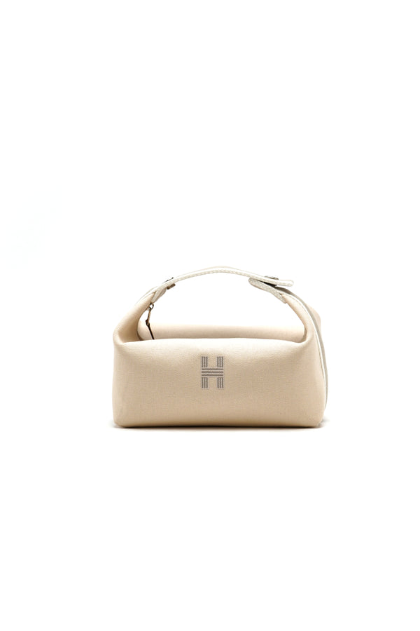 Hermes Canvas Small Bride-A-Brac Pouch Natural