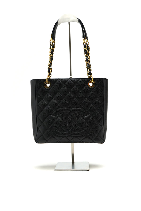 Chanel  Caviar Quilted Petit Shopping Tote PST Black