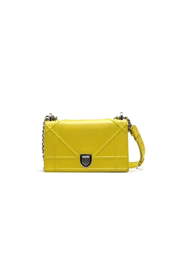 Christian Dior  Calfskin Small Diorama Flap Bag lime green elegance