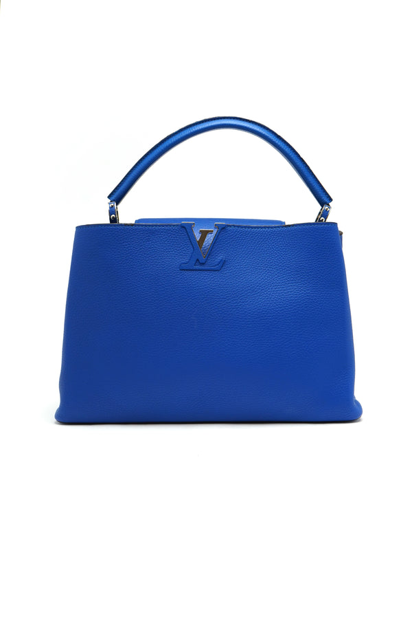 Louis Vuitton Taurillon Capucines MM Royal Blue