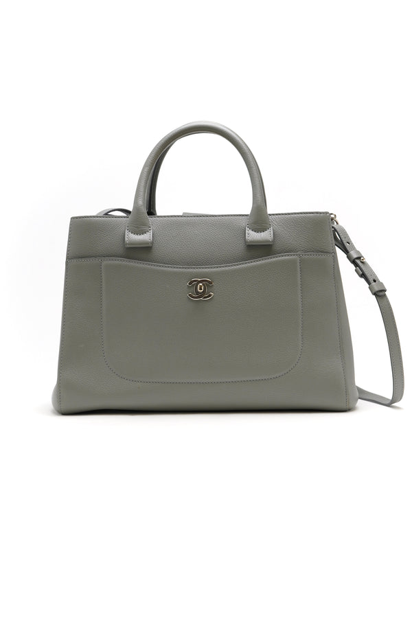 Chanel  Grained Calfskin Small Neo Executive Shopper Tote Grey