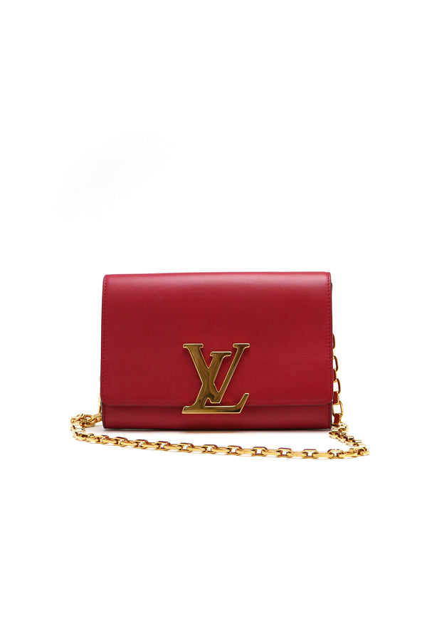 Louis Vuitton Calfskin Chain Louise MM Pink