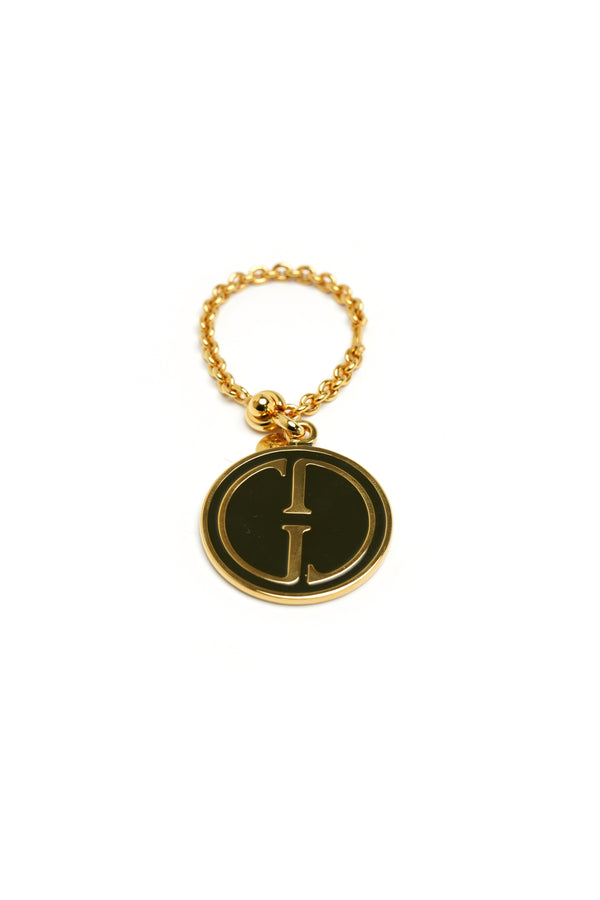 Gucci Green Gold Enamel Key Chain Vintage