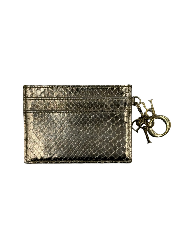 Christian Dior Lady Dior Card Case Lizard Card Holder