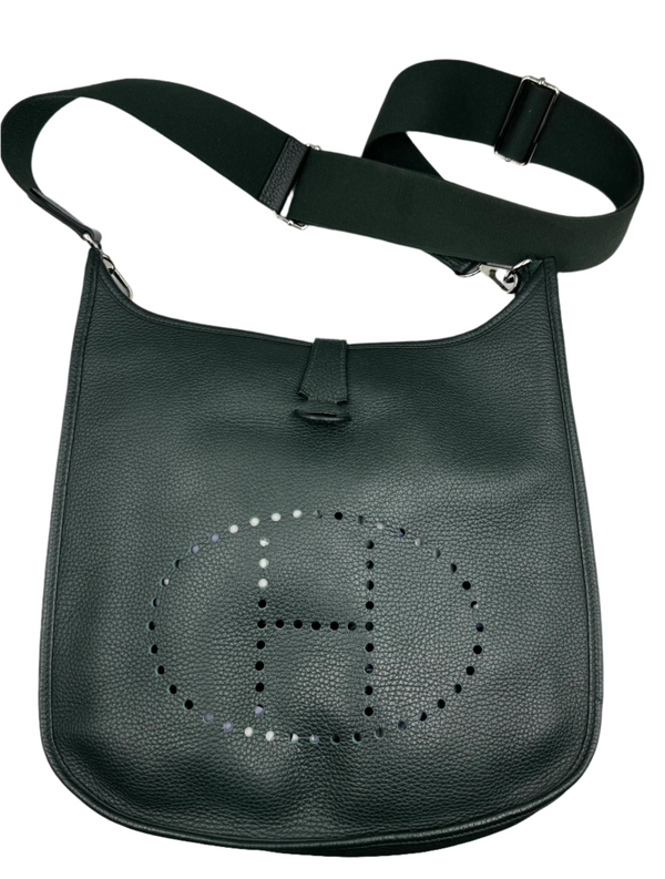 Hermes  Taurillon Clemence Evelyne III GM Vert Cypress