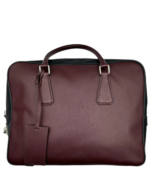 Prada Bicolor Saffiano Briefcase