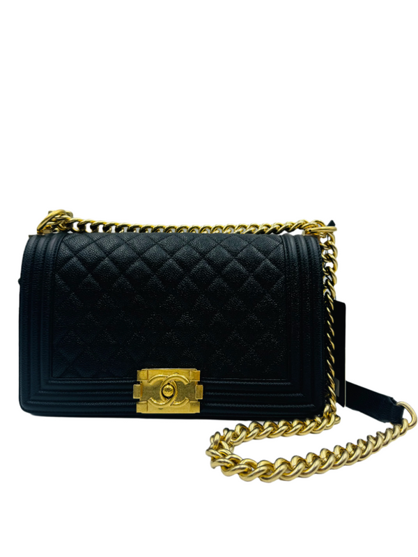 Chanel Caviar Quilted Medium Boy Flap Black
