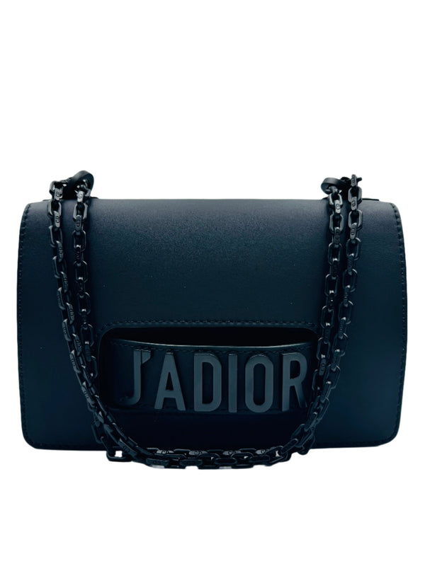 Christian Dior Ultra Matte J'Adior Flap Bag Matte Calfskin Medium so black