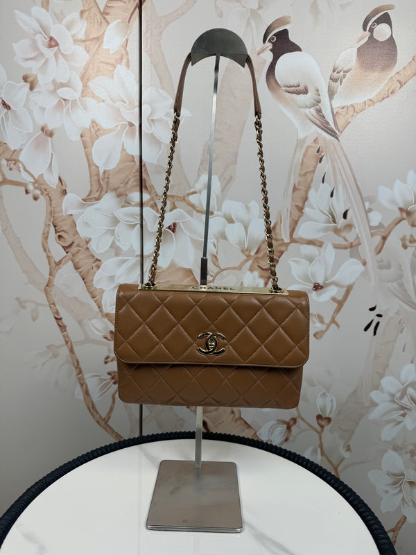 Chanel  Lambskin Quilted Medium Trendy CC Flap Light Brown