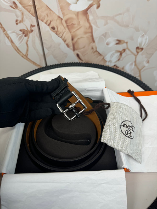 Hermes  Barenia Etriviere 32mm Belt 90 Black