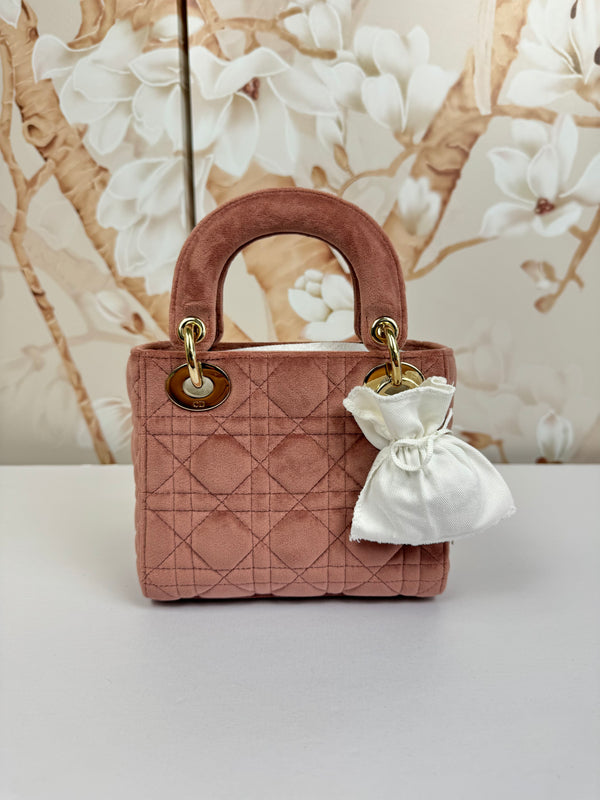 Christian Dior  Velvet Mini Lady Dior Pink