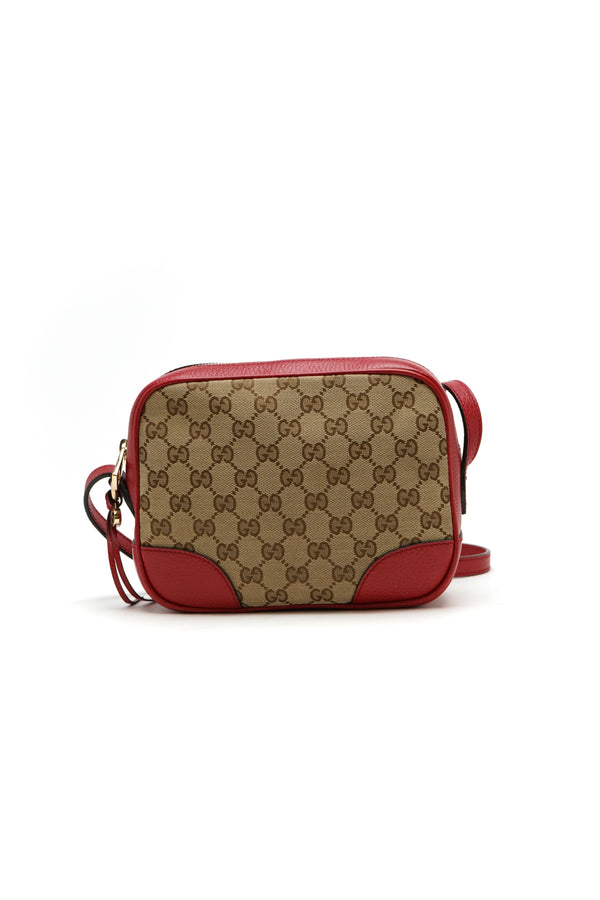 Gucci  Monogram Mini Bree Messenger Bag Red