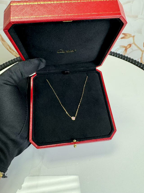 Cartier 18K Pink Gold Diamond SM D'Amour Pendant Necklace