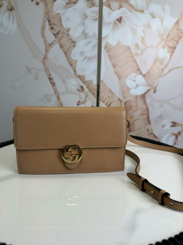 Gucci  Calfskin Icon Wallet Camelia