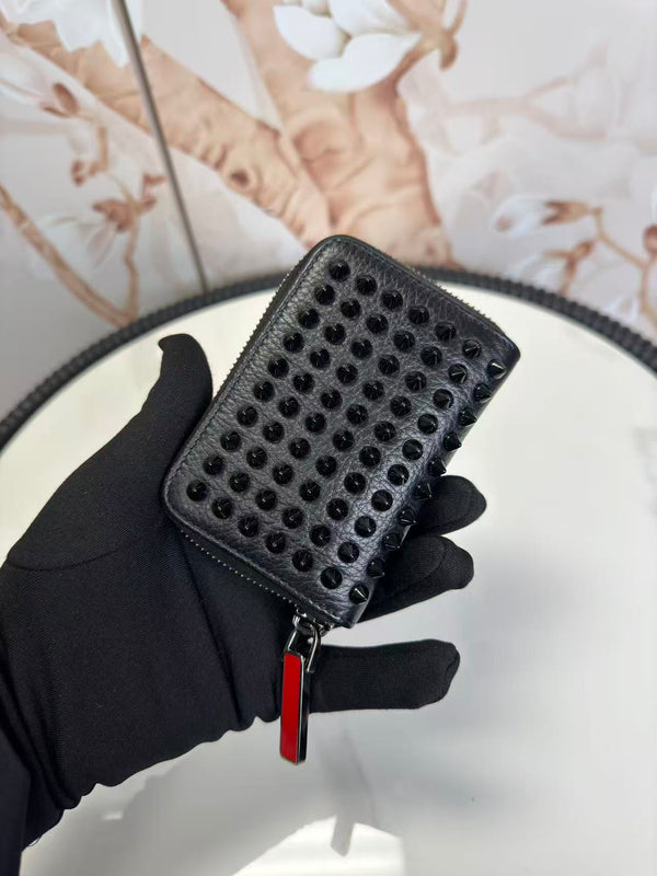 Christian Louboutin  Calfskin Studded Panettone Coin Black