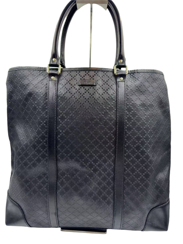 Gucci Black Diamante Coated Canvas Tote Bag