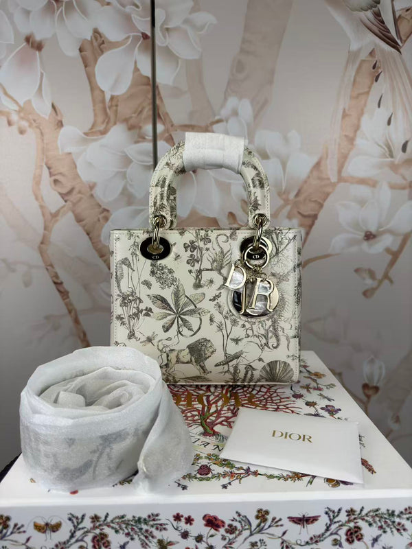 Dior Latte Small Cabinet De Curiosites Lady Dior Bag