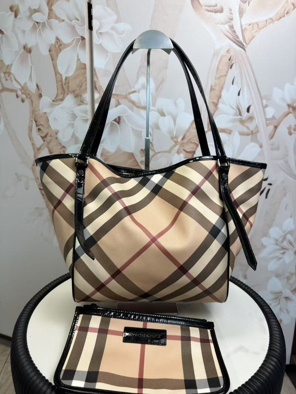 Burberry  Nova Check Small Canterbury Tote Black
